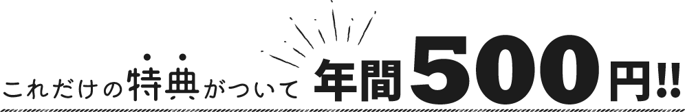 これだけの特典がついて年間500円!!